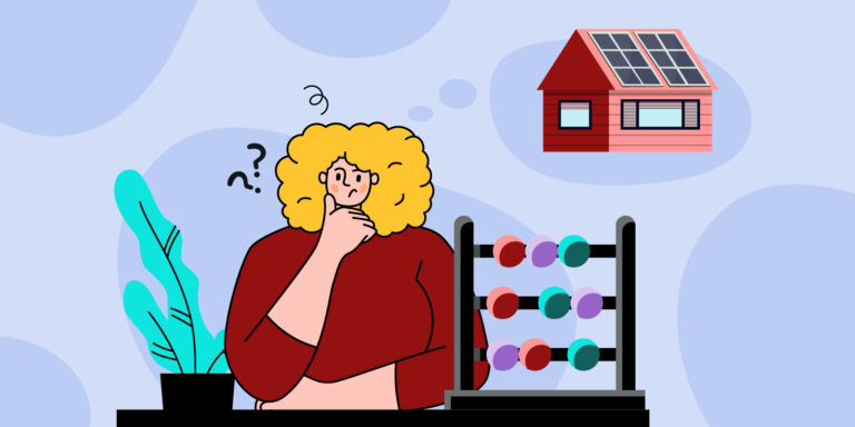 Infographic of woman asking herself how many solar panels she needs