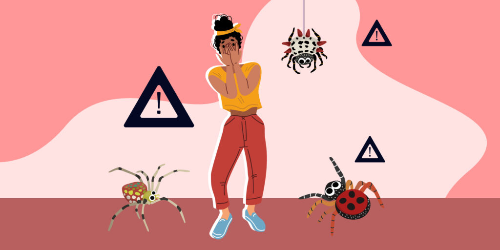Infographic of woman worried about spring pest control