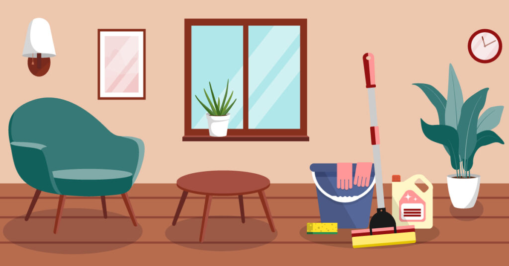 Infographic for how to clean hardwood floors 