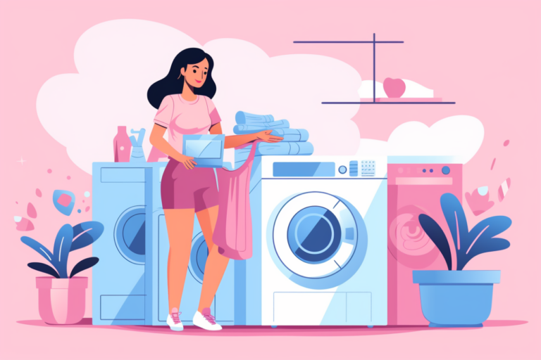 Graphic of woman doing laundry