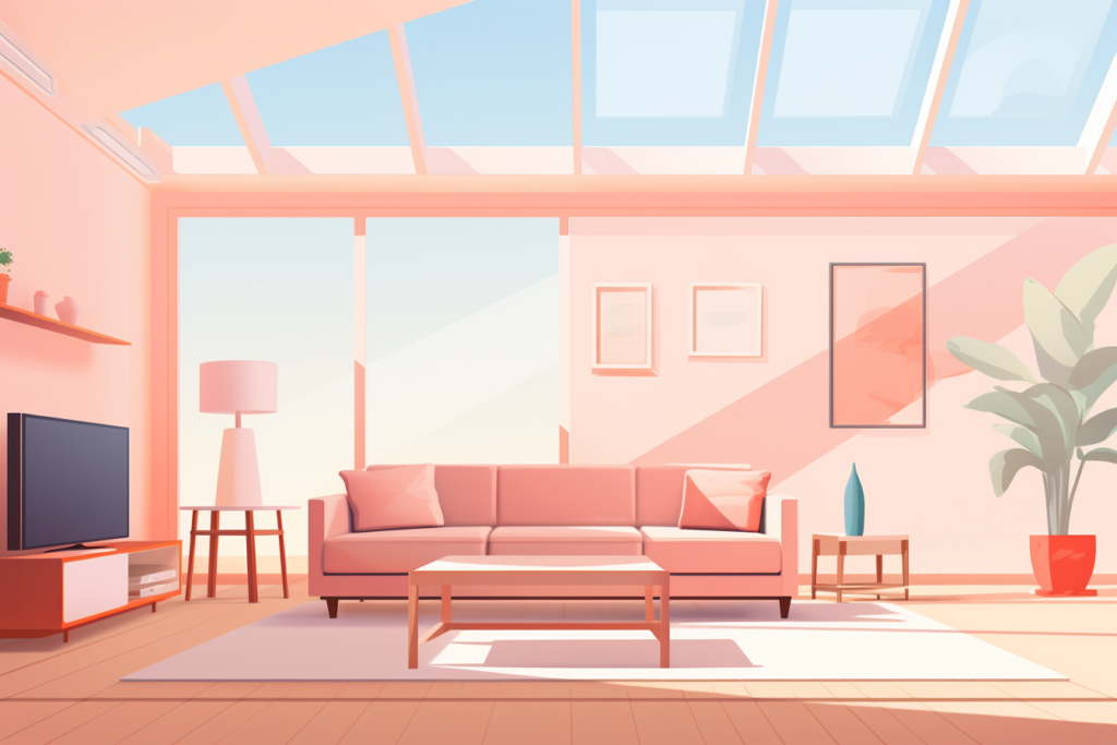 Graphic of a house with lots of natural sunlight