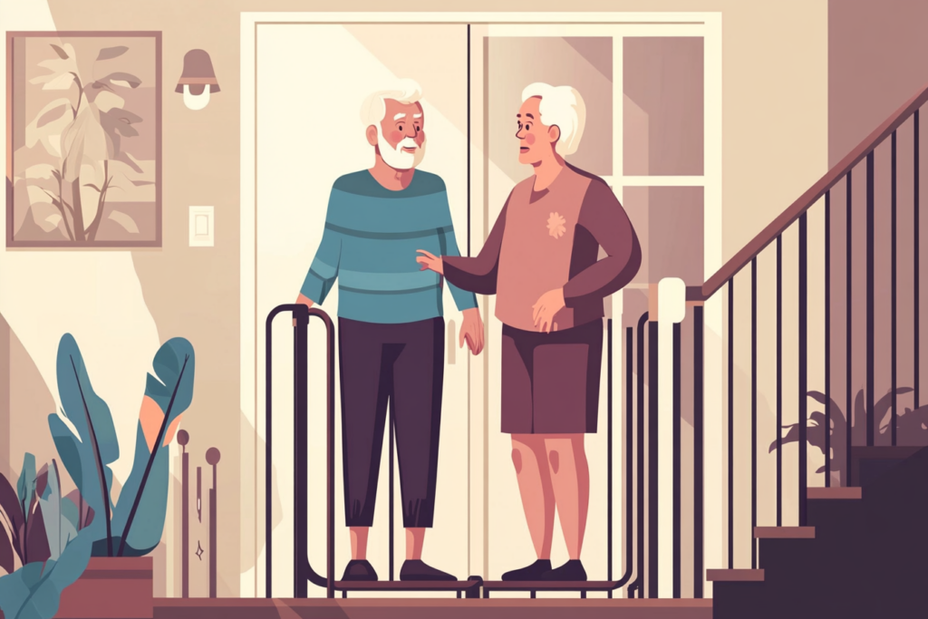 Two seniors in their home aging in place