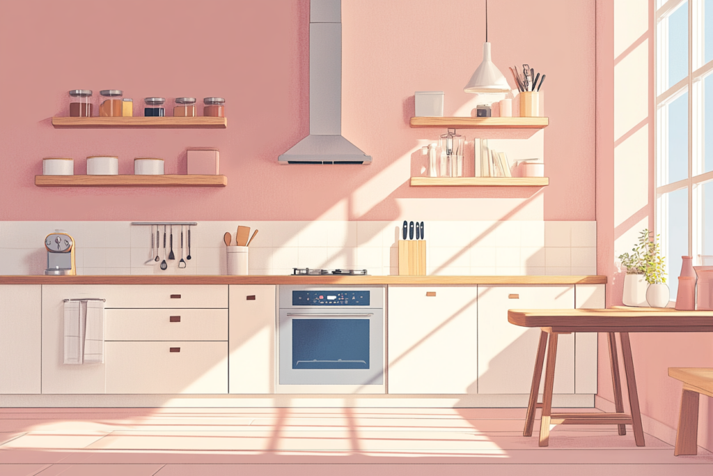 Bright kitchen with lots of natural sunlight coming in