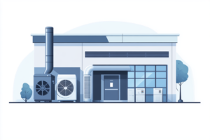 Home with an outdoor HVAC system