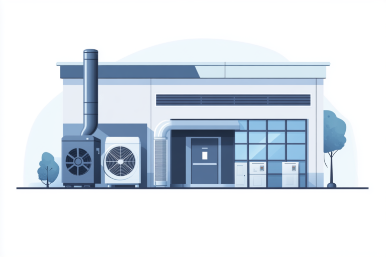 Home with an outdoor HVAC system