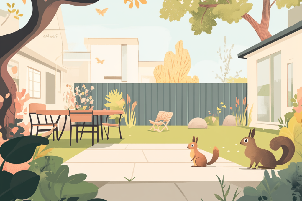 squirrels being a pest in the backyard of a home