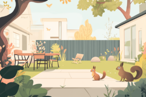 squirrels being a pest in the backyard of a home