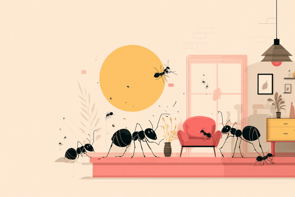 Ants crawling around and envading someones home 