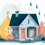 House with water dripping down and a dollar sign outside to indicate energy bills