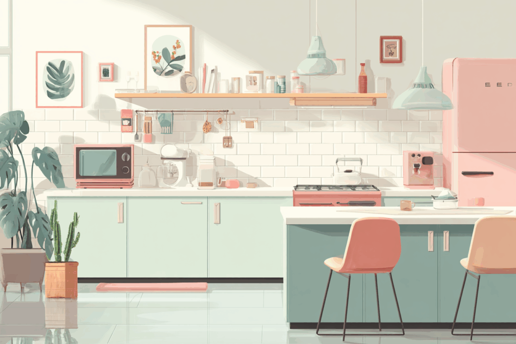 Modern kitchen wit coffee maker on the counter